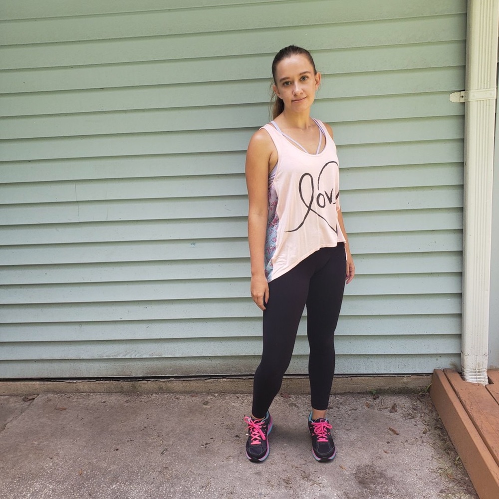 Blue and Pink Floral Tank Top
